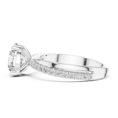 Graceful Round Bypass Pave Diamond Ring