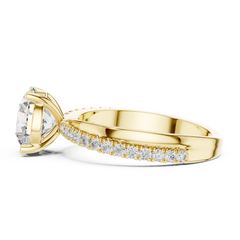 Graceful Round Bypass Pave Diamond Ring