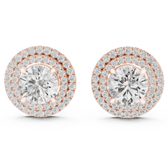 Aurevia Majestic Double-Halo Diamond Stud Earrings