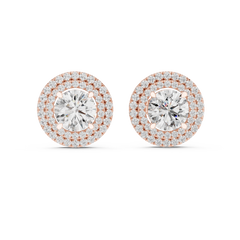 Aurevia Majestic Double-Halo Diamond Stud Earrings
