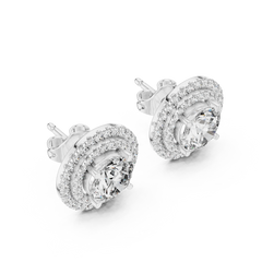 Aurevia Majestic Double-Halo Diamond Stud Earrings