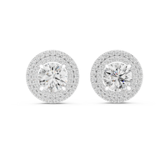 Aurevia Majestic Double-Halo Diamond Stud Earrings
