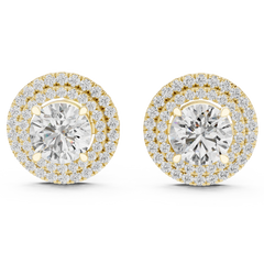 Aurevia Majestic Double-Halo Diamond Stud Earrings