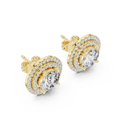 Aurevia Majestic Double-Halo Diamond Stud Earrings