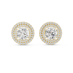 Aurevia Majestic Double-Halo Diamond Stud Earrings