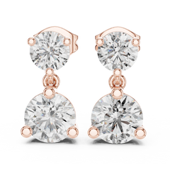 Aurevia Classic Graduated Two-Stone Drop Earrings