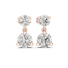 Aurevia Classic Graduated Two-Stone Drop Earrings
