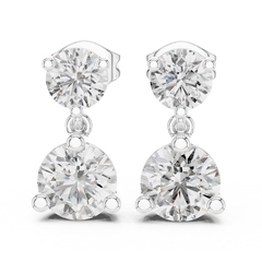 Aurevia Classic Graduated Two-Stone Drop Earrings