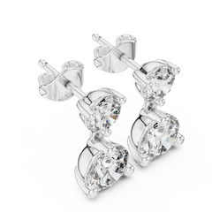 Aurevia Classic Graduated Two-Stone Drop Earrings