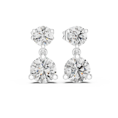 Aurevia Classic Graduated Two-Stone Drop Earrings