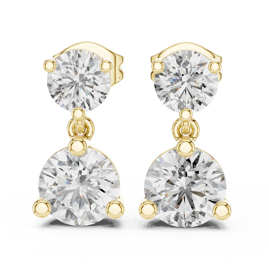 Classic Graduated Two-Stone Drop Earrings