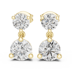Aurevia Classic Graduated Two-Stone Drop Earrings