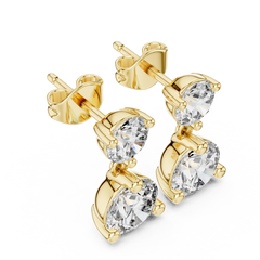 Aurevia Classic Graduated Two-Stone Drop Earrings