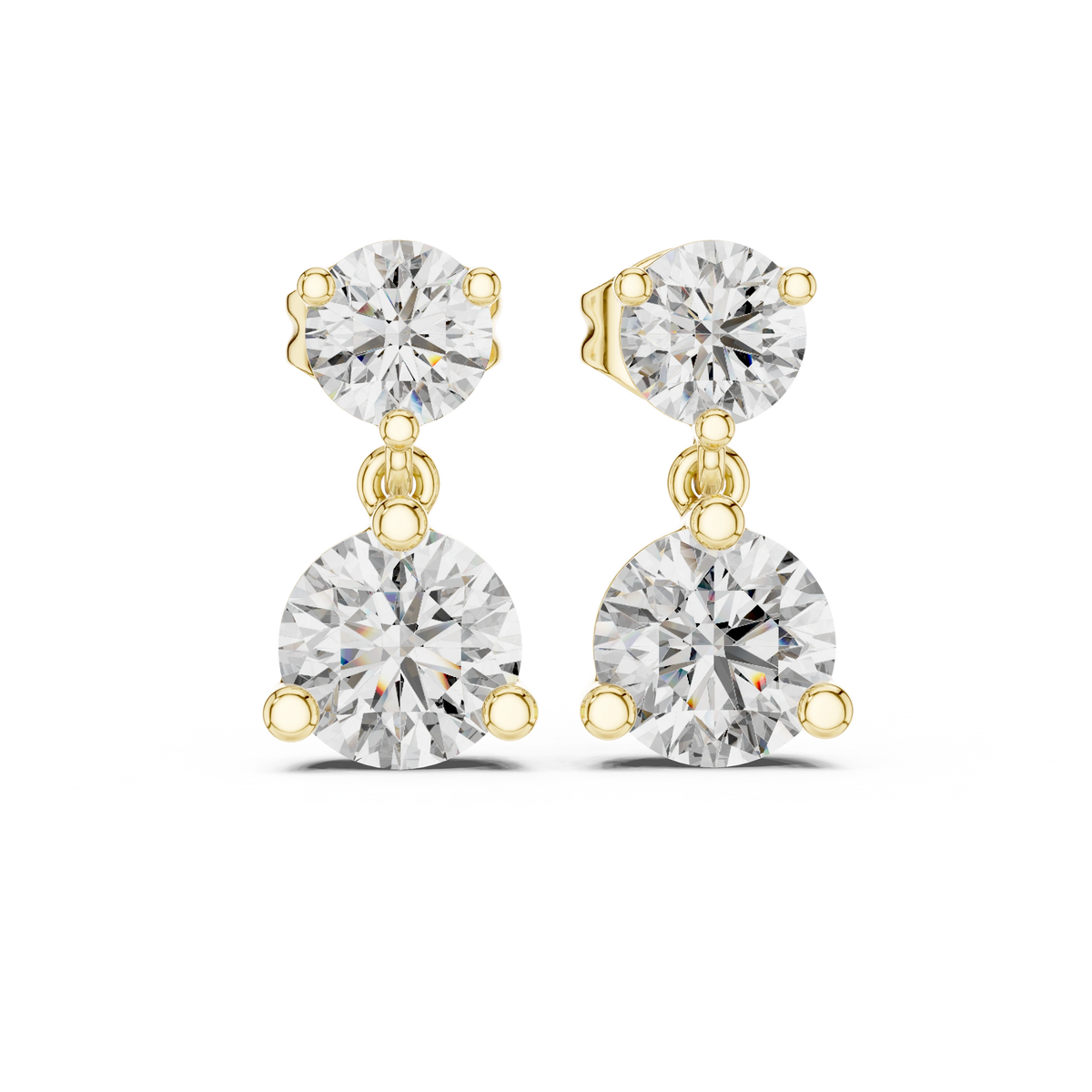 Aurevia Classic Graduated Two-Stone Drop Earrings