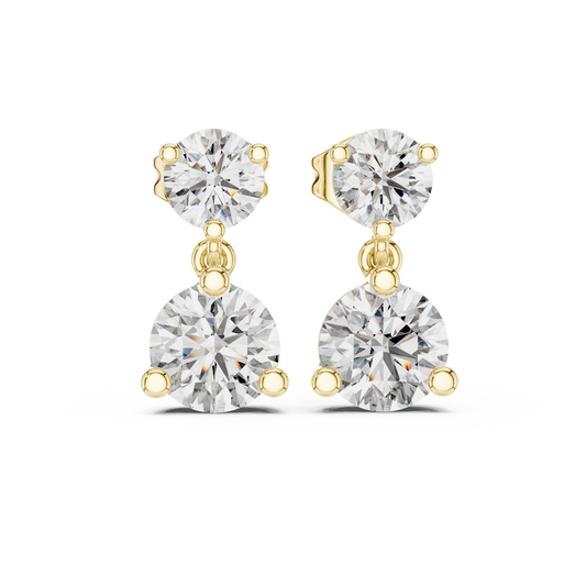Classic Graduated Two-Stone Drop Earrings