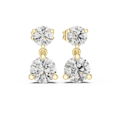 Aurevia Classic Graduated Two-Stone Drop Earrings