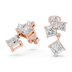 Aurevia Princess Cluster Drop Earrings