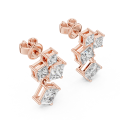 Aurevia Princess Cluster Drop Earrings