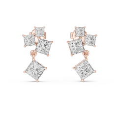 Aurevia Princess Cluster Drop Earrings