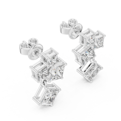 Aurevia Princess Cluster Drop Earrings