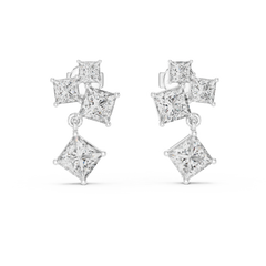 Aurevia Princess Cluster Drop Earrings
