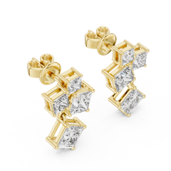 Aurevia Princess Cluster Drop Earrings
