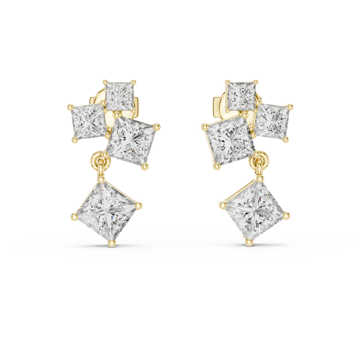 Aurevia Princess Cluster Drop Earrings