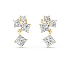 Aurevia Princess Cluster Drop Earrings