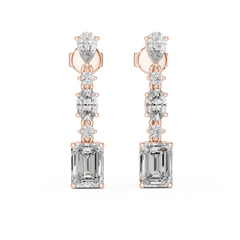 Aurevia Emerald & Multi-Shape Cascade Earring