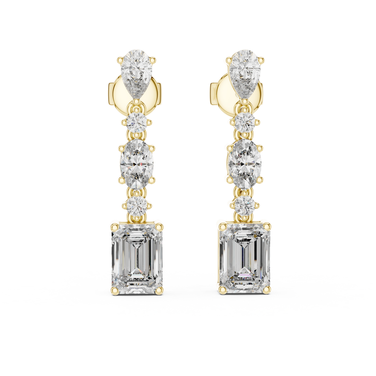 Aurevia Emerald & Multi-Shape Cascade Earring