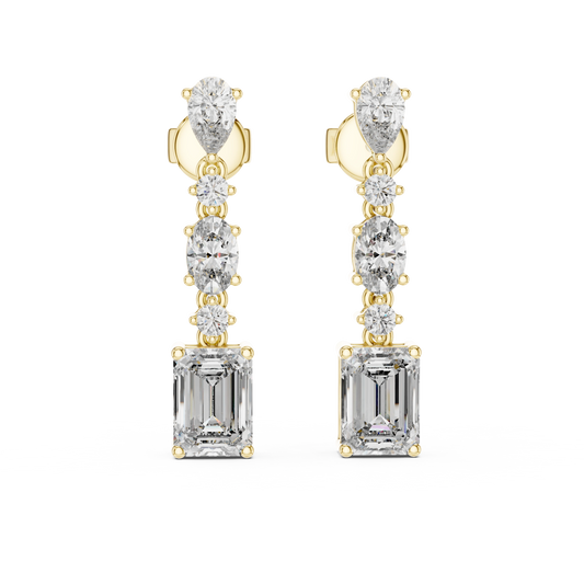 Emerald & Multi-Shape Cascade Earring