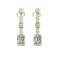 Aurevia Emerald & Multi-Shape Cascade Earring