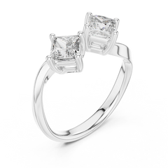 Contemporary Princess Open Diamond Ring
