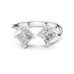 Contemporary Princess Open Diamond Ring