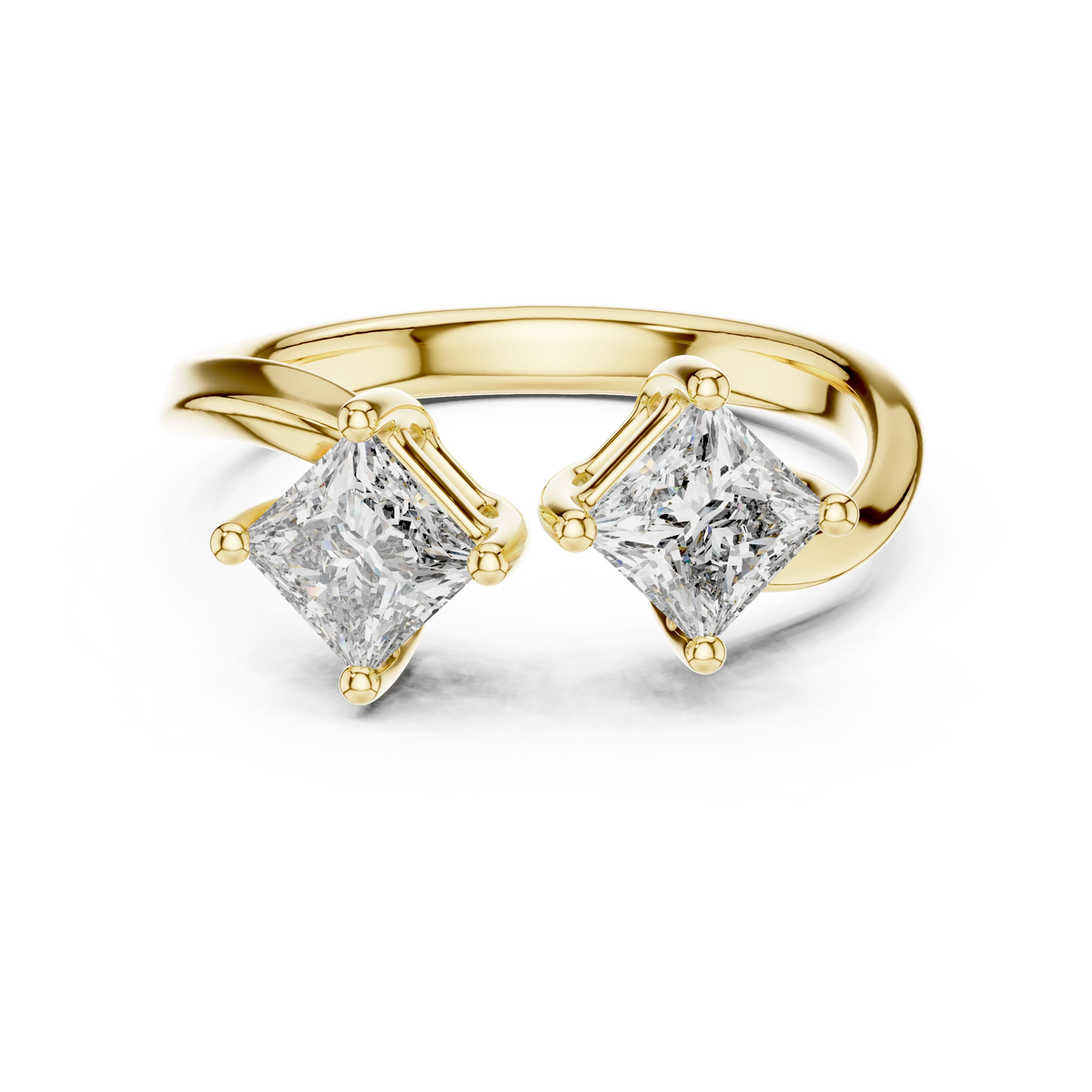 Contemporary Princess Open Diamond Ring