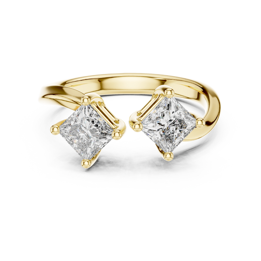 Contemporary Princess Open Diamond Ring