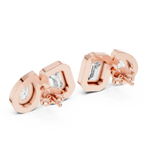 Aurevia Mixed-Cut Halo Duo Stud Earrings