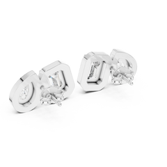 Aurevia Mixed-Cut Halo Duo Stud Earrings