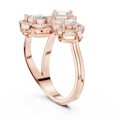 Aurevia Mosaic Mixed-Shape Open Halo Diamond Ring