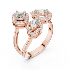 Aurevia Mosaic Mixed-Shape Open Halo Diamond Ring
