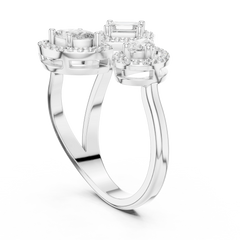Aurevia Mosaic Mixed-Shape Open Halo Diamond Ring