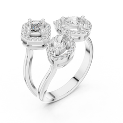 Aurevia Mosaic Mixed-Shape Open Halo Diamond Ring