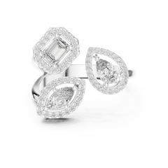 Aurevia Mosaic Mixed-Shape Open Halo Diamond Ring