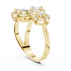 Aurevia Mosaic Mixed-Shape Open Halo Diamond Ring