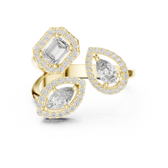 Aurevia Mosaic Mixed-Shape Open Halo Diamond Ring