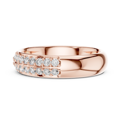 Radiant Round Double Row Diamond Band