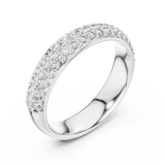 Radiant Round Double Row Diamond Band