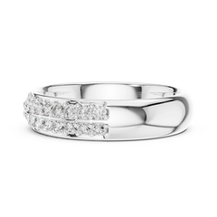 Radiant Round Double Row Diamond Band