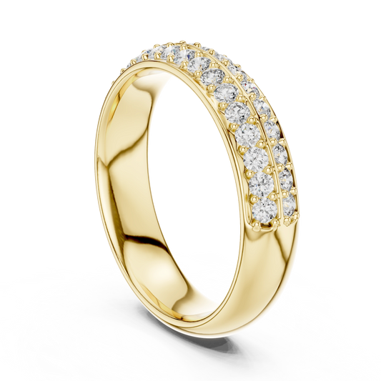 Radiant Round Double Row Diamond Band