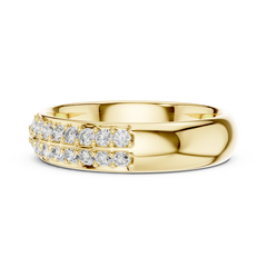 Radiant Round Double Row Diamond Band